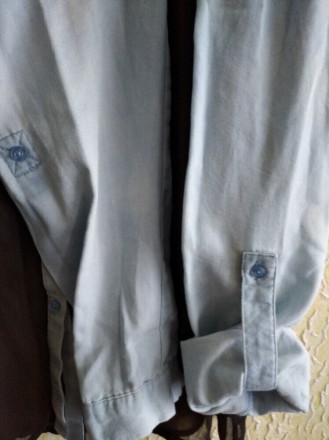 Женская двухтканевая рубашка, р.Л, Yes or No.
Черная прозрачная ткань и голубая. . фото 5