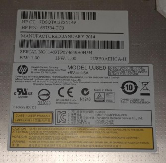 DVD-RW привод з ноутбука HP ProBook 6460b 6465b 6470b UJ8E0 657534-TC3

Стан г. . фото 4
