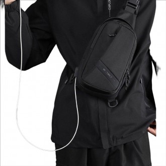 Чоловіча тканинна сумка через плече, сумка на груди, за спину, бананка, рюкзак с. . фото 3