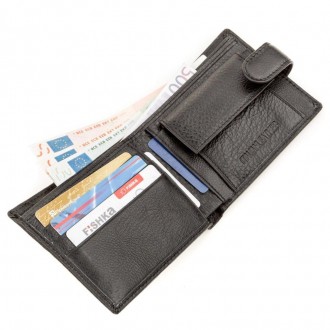 Чоловічий класичний гаманець, портмоне з натуральної шкіри у чорному кольорі.
Ро. . фото 5