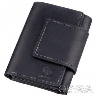 Якісне портмоне, гаманець вертикальний шкіряний чорний.
Натуральна італійська шк. . фото 1