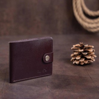 Тонкий чоловічий коричневий гаманець, бумажник, портмоне коричневе з кишенею для. . фото 2