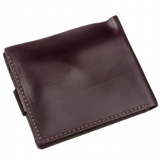 Тонкий чоловічий коричневий гаманець, бумажник, портмоне коричневе з кишенею для. . фото 10