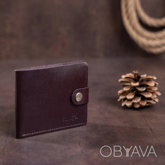 Тонкий чоловічий коричневий гаманець, бумажник, портмоне коричневе з кишенею для. . фото 1