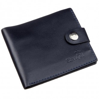 Тонкий чоловічий синій гаманець,бумажник, портмоне синє з якісної натуральної шк. . фото 8