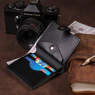 Портмоне вертикальне чорне, чоловічий коричневий гаманець, гаманець з якісної на. . фото 4