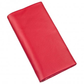 Червоний зручний гаманець виготовлений з м'якої фактурної натуральної шкіри
Розм. . фото 5