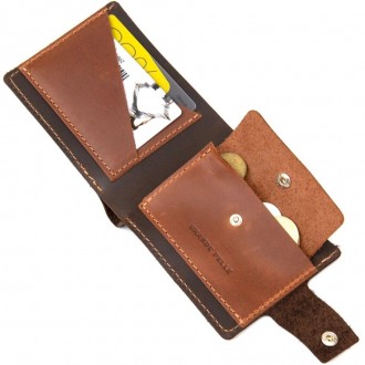 Якісне портмоне коричневе, гаманець чоловічий з міцної натуральної шкіри вінтаж . . фото 8