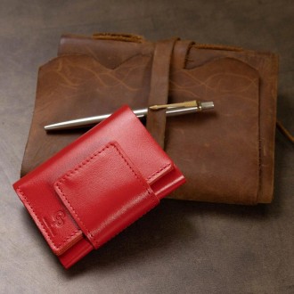 Якісний червоний компактний гаманець, жіноче портмоне з натуральної шкіри.
Розмі. . фото 4