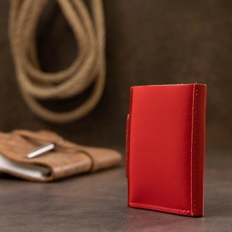 Якісний червоний компактний гаманець, жіноче портмоне з натуральної шкіри.
Розмі. . фото 3