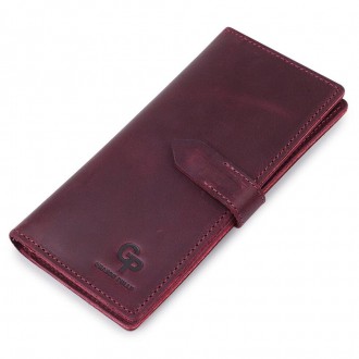 Гаманець бумажник бордовий, жіноче портмоне бордове вертикальне з натуральної шк. . фото 7