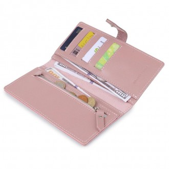 Гаманець бумажник рожевий, жіноче портмоне рожеве вертикальне з натуральної шкір. . фото 4
