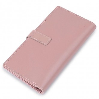 Гаманець бумажник рожевий, жіноче портмоне рожеве вертикальне з натуральної шкір. . фото 8
