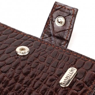 Стильний респектабельний коричневий вертикальний гаманець бумажник, портмоне виг. . фото 6