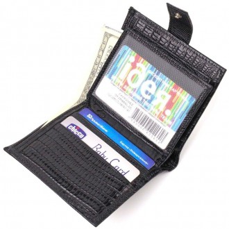 Вертикальний чоловічий гаманець, бумажник, портмоне виготовлений з телячої натур. . фото 6
