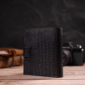 Вертикальний чоловічий гаманець, бумажник, портмоне виготовлений з телячої натур. . фото 3