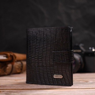 Вертикальний чоловічий гаманець, бумажник, портмоне виготовлений з телячої натур. . фото 2