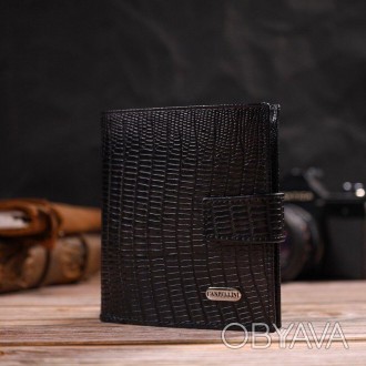 Вертикальний чоловічий гаманець, бумажник, портмоне виготовлений з телячої натур. . фото 1