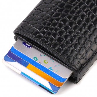 Жіночий стильний гаманець для карток, кардхолдер виготовлений з телячої натураль. . фото 5