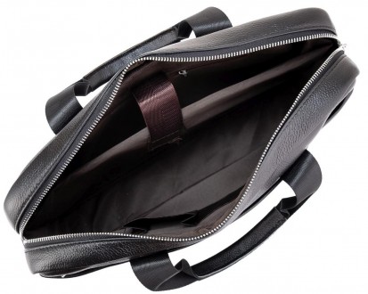 Шкіряна стильна ділова сумка А4, для ноутбука 13, 14 дюймів, чорна.
Натуральна ш. . фото 4