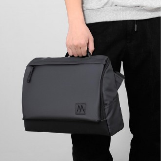Чоловіча сумка месенджер формату А4 через плече, на плече тканинна вологостійка . . фото 3