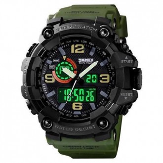 Годинник наручний 1520AG SKMEI, ARMY GREEN. . фото 4