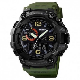 Годинник наручний 1520AG SKMEI, ARMY GREEN. . фото 2