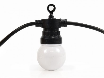 Гирлянда 10 водонепроницаемых прозрачных акриловых ламп 5м (теплый белый) WATERP. . фото 2