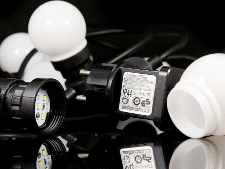 Гирлянда 10 водонепроницаемых прозрачных акриловых ламп 5м (теплый белый) WATERP. . фото 3
