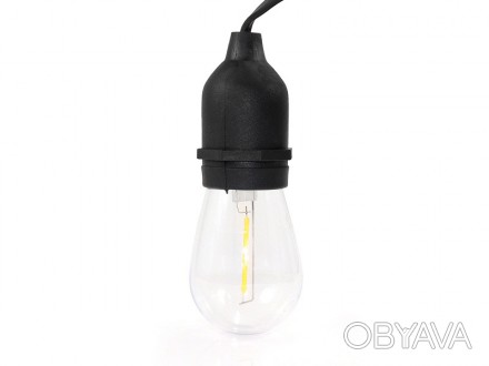 Гирлянда 10 водонепроницаемых прозрачных акриловых ламп 5м (теплый белый) WATERP. . фото 1
