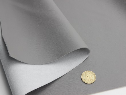 Кожзаменитель серый Maldive 955 на тканевой основе для перетяжки мебели, ширина . . фото 6