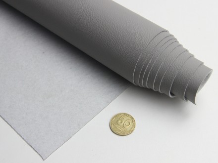 Кожзаменитель серый Maldive 955 на тканевой основе для перетяжки мебели, ширина . . фото 7