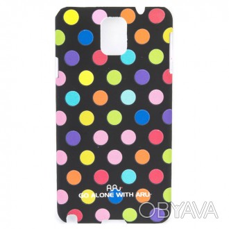 Чехол ARU для Samsung Galaxy Note 3 Cutie Dots Black Rainbow – стильный аксессуа. . фото 1