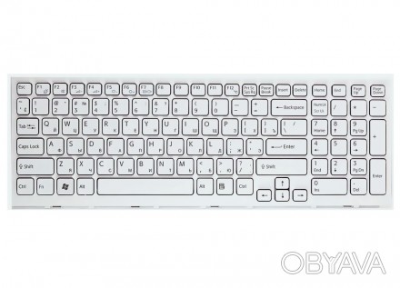 Совместимая клавиатура для ноутбука SONY VPC-EL серии (RU White) с рамкой предст. . фото 1