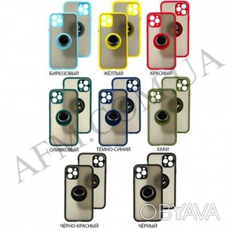 Накладка Goospery Ring Case 3 в 1 для iPhone 13 mini оливкового цвета - это стил. . фото 1