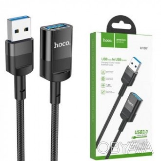 USB кабель Hoco U107 подовжувач USB 3.0 to USB (1200mm) чорний - это надежный и . . фото 1