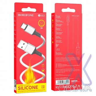 USB кабель Borofone BX83 Type- C - iPhone білий - универсальный кабель, предназн. . фото 1
