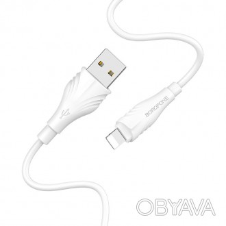 USB кабель Borofone BX18 iPhone (3м) білий - надійне підключення для вашого iPho. . фото 1