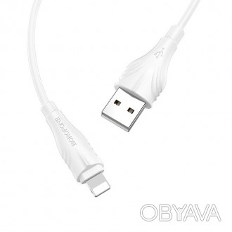 
USB кабель Borofone BX18 iPhone (2м) білий - универсальный кабель для подключен. . фото 1