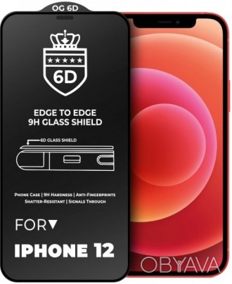 Захисне Скло 6D OG Crown для iPhone 14 Pro Max в кольорі чорний - ідеальний вибі. . фото 1