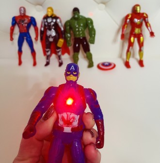 Набор героев "Супергерои" , фигурка 19 см, светится, на батарейках, подвижные де. . фото 9