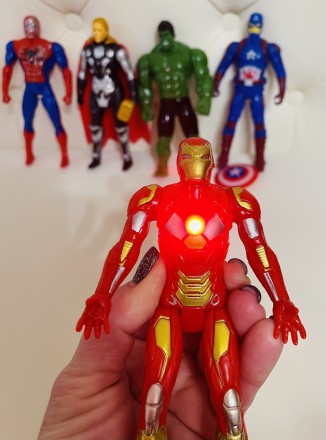 Набор героев "Супергерои" , фигурка 19 см, светится, на батарейках, подвижные де. . фото 10