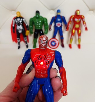 Набор героев "Супергерои" , фигурка 19 см, светится, на батарейках, подвижные де. . фото 6