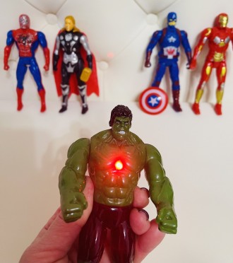 Набор героев "Супергерои" , фигурка 19 см, светится, на батарейках, подвижные де. . фото 8