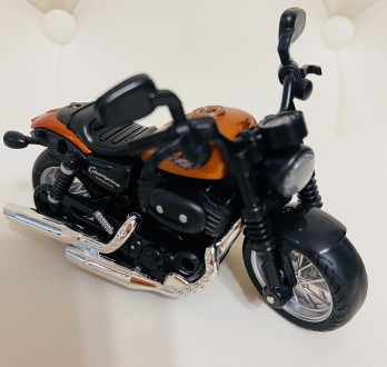 Мотоцикл металлический, инерционный, резиновые колеса, в коробке 16*10*8,5 см. . фото 8