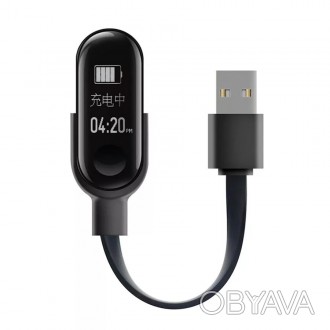 USB-кабель Xiaomi Mi Band 3 черного цвета - это надежный и удобный аксессуар, пр. . фото 1