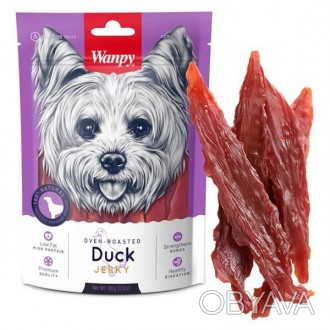 Wanpy Duck Jerky – натуральное лакомство для собак, где вяленое филе утки ингред. . фото 1