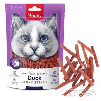 Wanpy Soft Duck Jerky Strips – натуральное лакомство для котов на основе вяленог. . фото 1