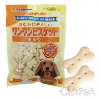Хрустящий бисквит для собак DoggyMan Healthy Biscuit Milk – качественное вкусное. . фото 1
