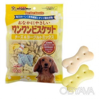 Хрустящий бисквит для собак DoggyMan Healthy Biscuit Yoghourt – качественное вку. . фото 1